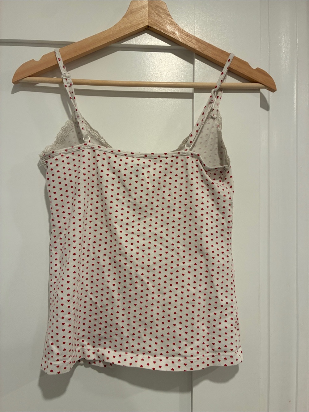 Brandy Melville White Tank Top with Red Heart Print - Picture 2 of 3